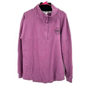 Pink by Victoria's Secret Size Small Quarter Snap Pullover Sweatshirt Purple